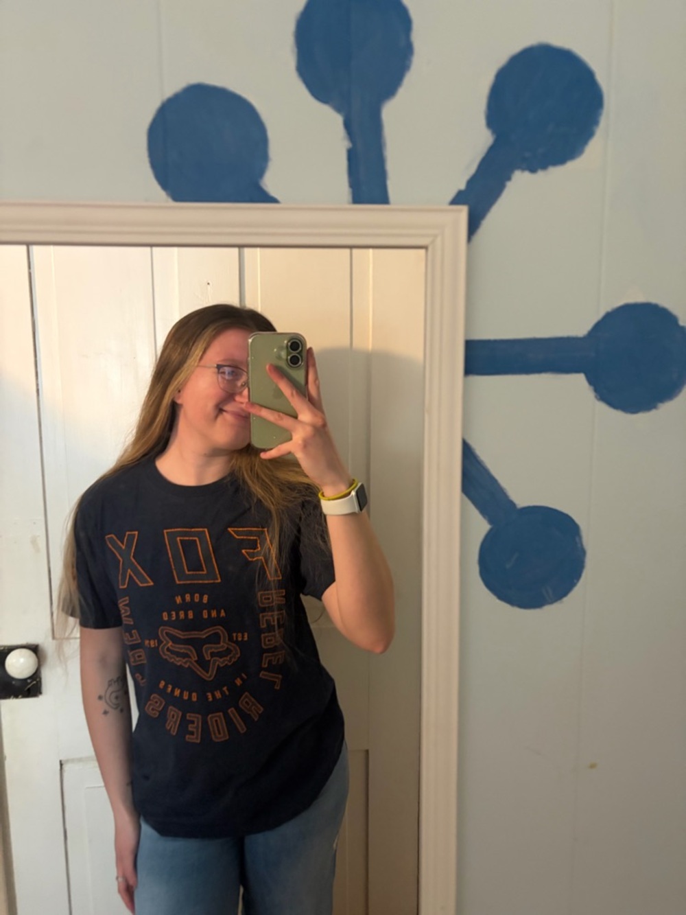 Fox rebel riders crew blue tshirt
